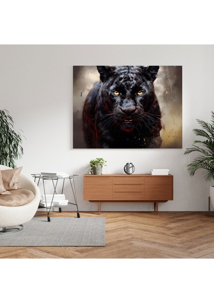 Kara Panter Duvar Sanatı - Dijital Portre Tablo Kanvas Tablo - Kara Panter, Kanvas Tablo, Kanvas Tablo, Güven, 30X30 fiyatları