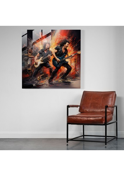 Metallica Soyut Cam Baskı - Metallica, Cam Baskı, Ev Dekorasyonu, Cam Sanatı, 30X30