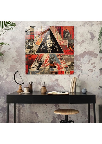 Metallica Poster Kolaj Cam Baskı - Metallica, Ikonik Görüntüler, Ev Dekorasyonu, Modern Sanat, 30X30