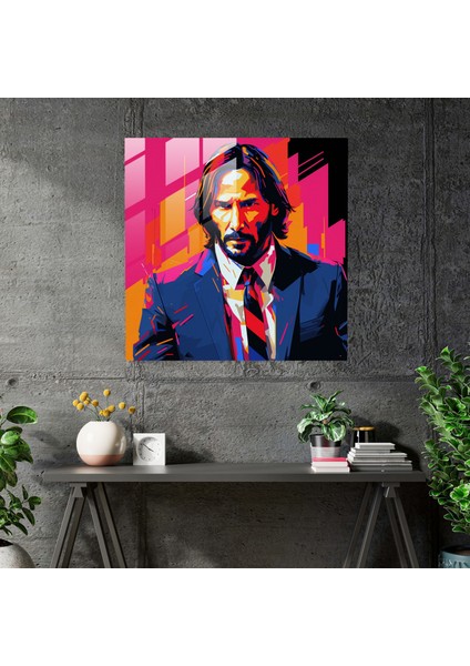 Pop Art John Wick Cam Baskı - John Wick, John Wick, Modern Sanat, Ev Dekorasyonu, 30X30