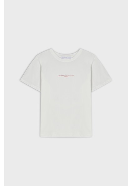 Minimal Baskılı Basic Tişört