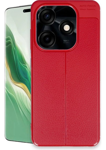 Tecno Spark 20 Kılıf Auto Focus Deri Desen Silikon Arka Kapak