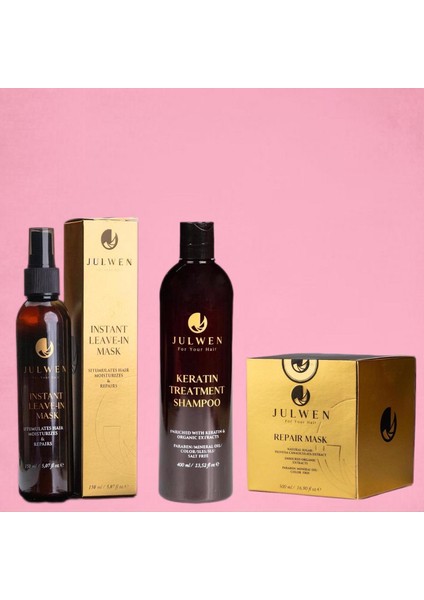 Instant Leave In Mask 150 ml -Keratin Treatment Sampuan 400 ml -Repair Mask 500 ml
