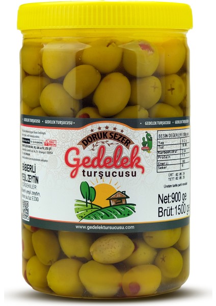 Biberli Yeşil Zeytin 900 Gram