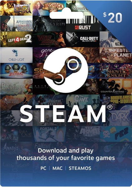 Steam Gift Card 20 USD Turkey