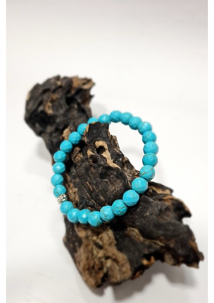 Turkuaz Bileklik-8mm Turkuaz Doğal Taş Bileklik-Turkuaz Unisex Bileklik