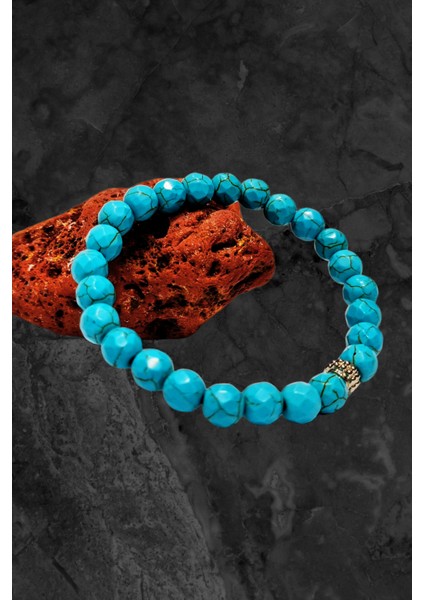 Turkuaz Bileklik-8mm Turkuaz Doğal Taş Bileklik-Turkuaz Unisex Bileklik fırsatları