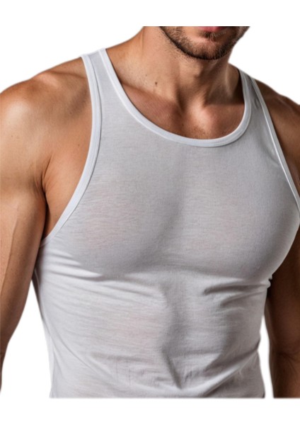 Beyaz 3’lü Paket Pamuklu Erkek Atlet - Nefes Alabilen ve Terletmeyen