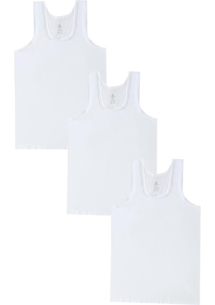 Beyaz 3’lü Paket Pamuklu Erkek Atlet - Nefes Alabilen ve Terletmeyen fırsatları