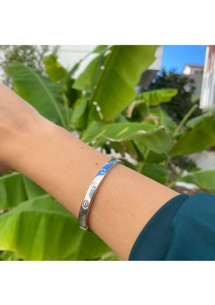Cartier Model Taşsız Gümüş Rengi Bileklik