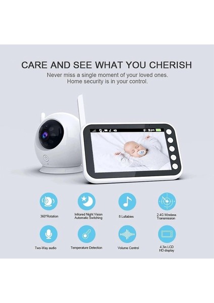 Ct-Lcd Ekranlı Gece Görüşlü Bebek Monitörü - Bebek Izleme Kamerası Oda Sıcaklığı Kontrollü Kablosuz modelleri