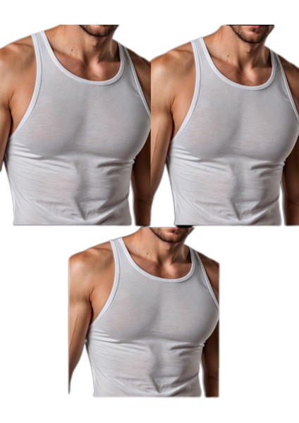 Beyaz 3’lü Paket Pamuklu Erkek Atlet - Nefes Alabilen ve Terletmeyen fiyatları