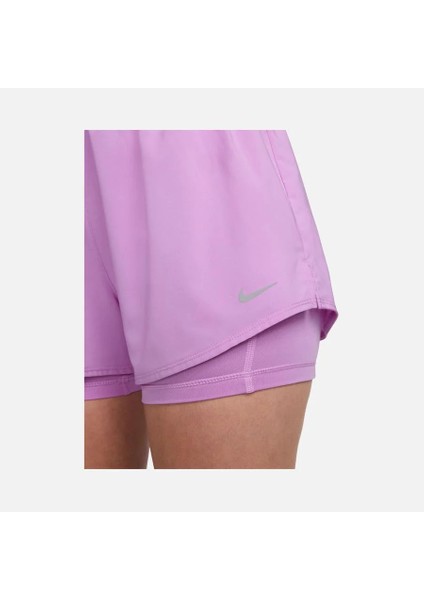Dri-Fit One High-Waisted 3" 2-In-1 Training Kadın Taytlı Yüksel Bel Spor Mor Şort DX6016