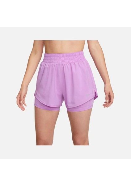 Dri-Fit One High-Waisted 3" 2-In-1 Training Kadın Taytlı Yüksel Bel Spor Mor Şort DX6016