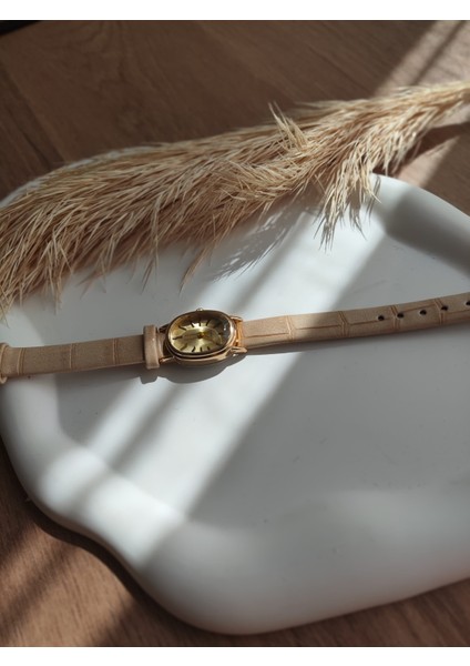 Bs Stıll Minimal Vintage Kadın Kol Saati Retro Quartz Deri Kordon 1 Adet Vintage Model