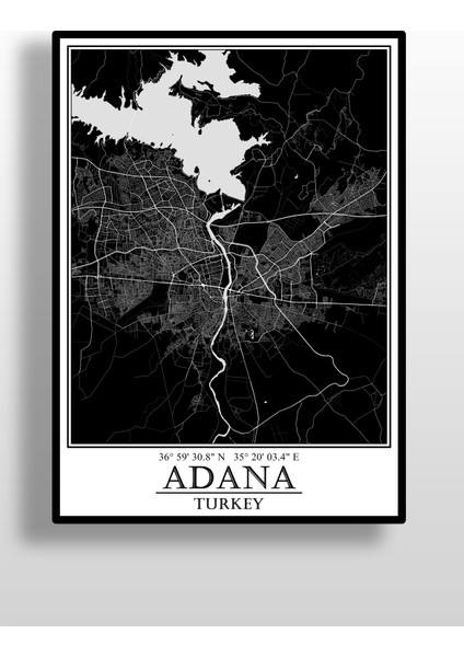 Adana Şehir Haritası Çerçevesiz Poster-Harita Sanatı, Map Art Design fiyatları