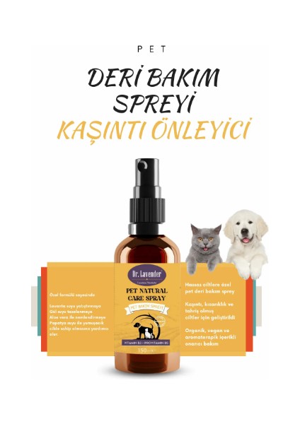 Dr. Lavender Lavanta Yağlı Antiseptik Pet Şampuanı 400 ml Deri Bakım Spreyi 150 ml