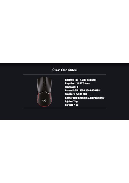 Prestige Kablosuz Gaming Mouse