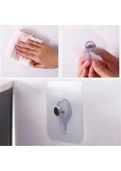 LISINYA174 5 Li Yapışkanlı Mutfak Banyo Raf Tutucu Askı Pin Çerçeve Çok Amaçlı Askısı