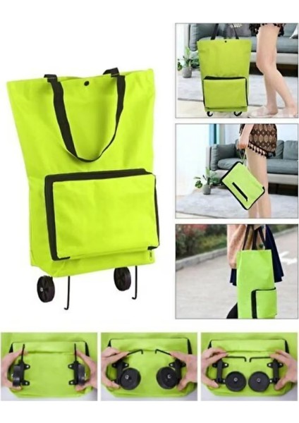 LISINYA174 Katlanabilir Tekerlekli Pazar Arabası 75 cm x 35 cm