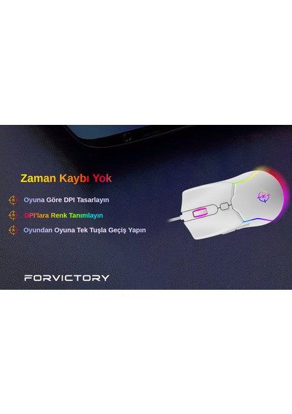 Air White Beyaz Rgb 7.200 Dpı Profesyonel Gaming Oyuncu Mouse