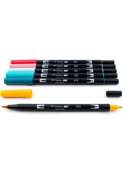 : Ab-T Dual Brush Pen Grafik Kalemi Seti : 6 Renk (Neşeli ve Parlak Renkler) fiyatları