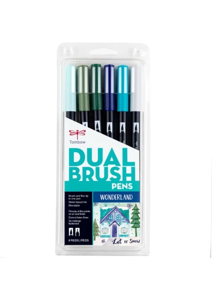 : Ab-T Dual Brush Pen Grafik Kalemi Seti : 6 Renk (Kış Harikalar Diyarı Renkleri)