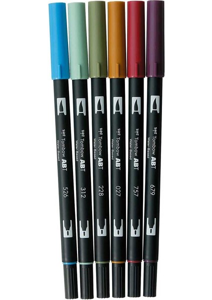 : Ab-T Dual Brush Pen Grafik Kalemi Seti : 6 Renk (Doğal Renkler) fiyatları