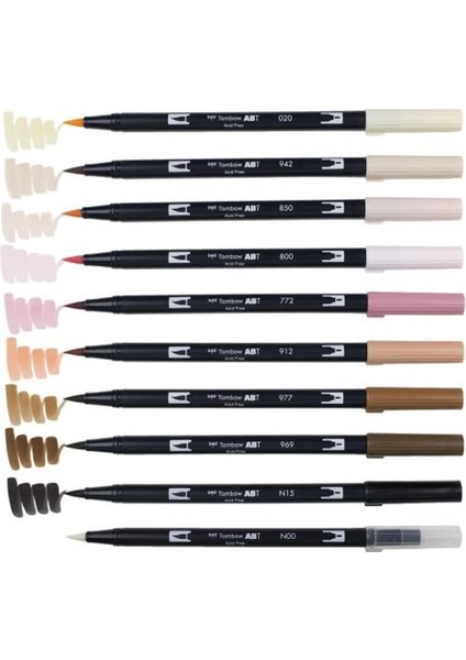 : Ab-T Dual Brush Pen Grafik Kalemi Seti : 10 Renk (Portre Renkleri) fiyatları