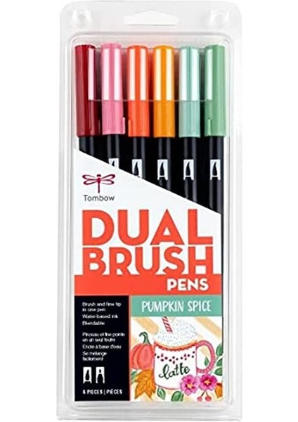: Ab-T Dual Brush Pen Grafik Kalemi Seti : 6 Renk (Balkabağı Renkleri)