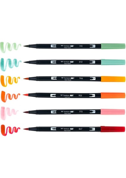 : Ab-T Dual Brush Pen Grafik Kalemi Seti : 6 Renk (Balkabağı Renkleri) fiyatları