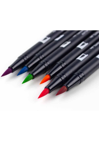 : Ab-T Dual Brush Pen Grafik Kalemi Seti : 6 Renk (Parlak Renkler) modelleri