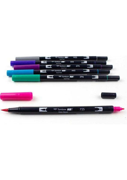 : Ab-T Dual Brush Pen Grafik Kalemi Seti : 6 Renk (Galaksi Renkler) fiyatları