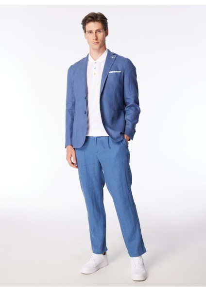 Slim Fit Çivit Erkek Düz Ceket GAE949SS Ceketçivit Mavi