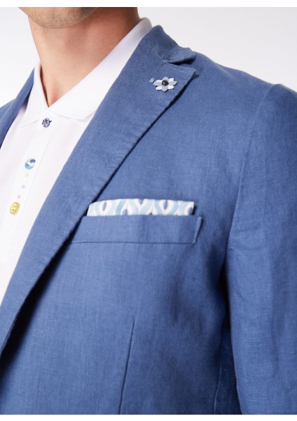Slim Fit Çivit Erkek Düz Ceket GAE949SS Ceketçivit Mavi
