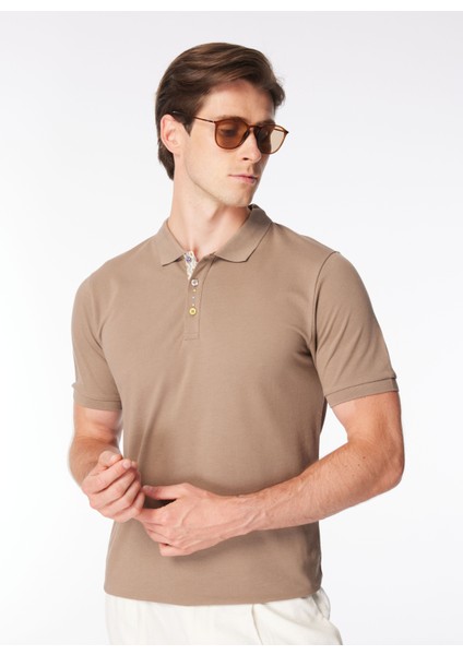 Polo Yaka Düz Kahve Erkek T-Shirt PE2706SS T-Shirtkahve modelleri