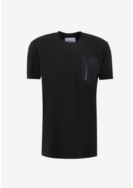 Bisiklet Yaka Siyah Erkek T-Shirt UMP24054TS