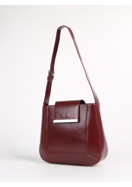 Rugan Bordo Kadın Omuz Çantası Shıny-Versoy fiyatları