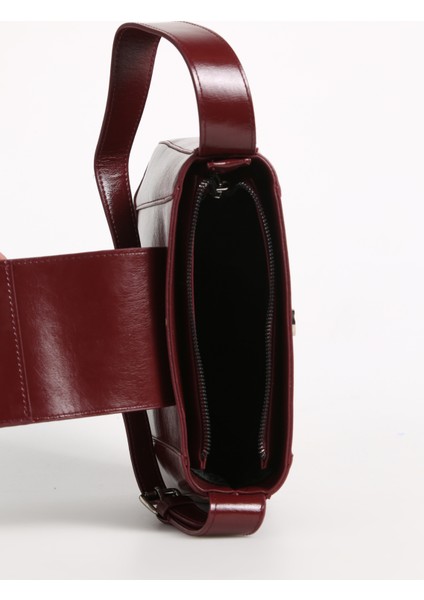 Rugan Bordo Kadın Omuz Çantası Shıny-Versoy indirimleri