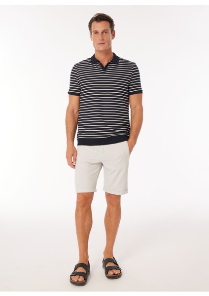 Bağlamalı Bel Basic Taş Erkek Bermuda Şort F4SM-SHT F32