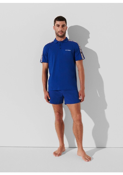 Baskılı Lacivert Erkek Polo T-Shirt 241M2206658