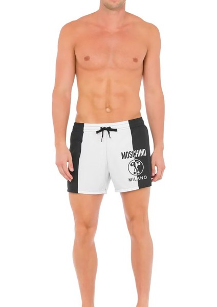 Siyah Beyaz Erkek Şort Mayo 241V3A4219