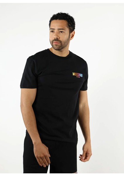 Bisiklet Yaka Desenli Siyah Erkek T-Shirt 241V3A0709 fiyatları