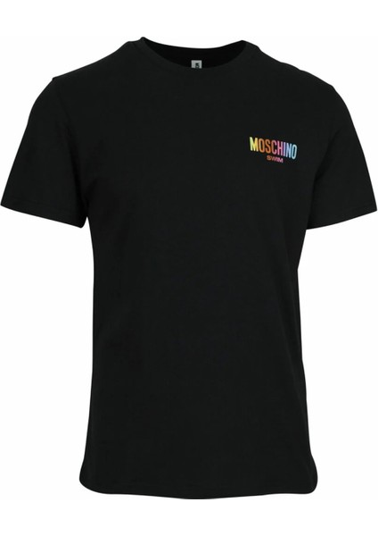 Bisiklet Yaka Desenli Siyah Erkek T-Shirt 241V3A0709 indirimleri