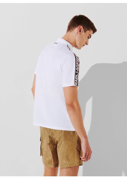 Baskılı Beyaz Erkek Polo T-Shirt 241M2206100 fırsatları