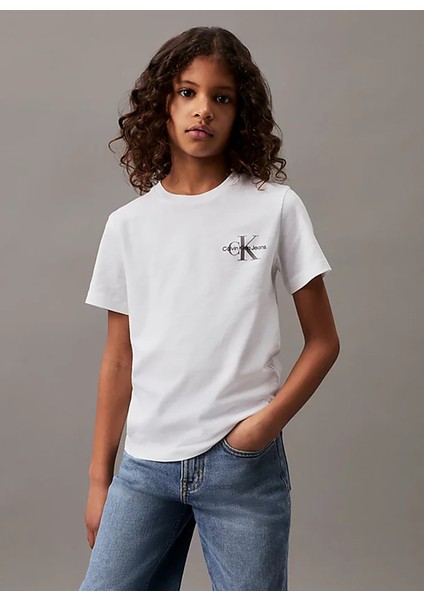 Baskılı Beyaz Erkek Çocuk T-Shirt IU0IU00624YAF