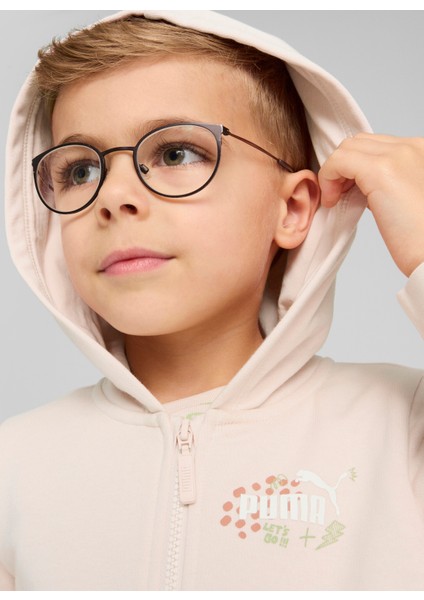 Düz Kız Çocuk Pembe Sweatshırt 68188350-ESS+ Puma Fc Fz Hoodie modelleri
