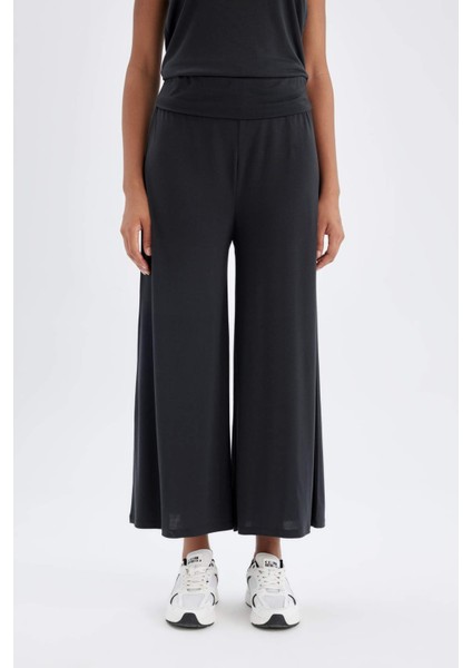 Fit Wide Leg Geniş Paça Pantolon Standart Boy Modal Kumaş C0491AX24SM