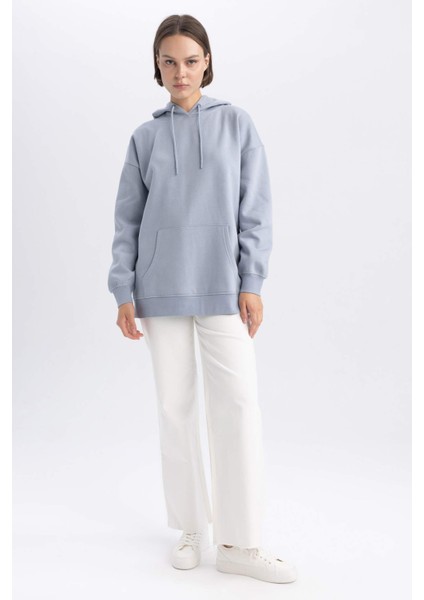 Oversize Fit Kapüşonlu Kalın Sweatshirt M3417AZ23WN fiyatları