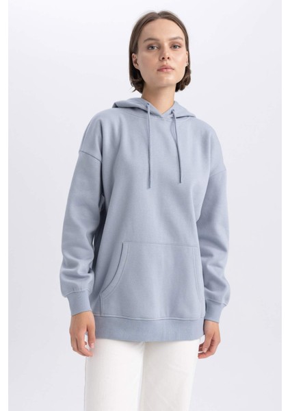 Oversize Fit Kapüşonlu Kalın Sweatshirt M3417AZ23WN modelleri
